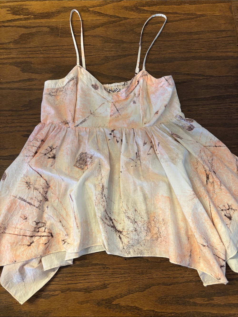 Mudd White Pink Marble-Print Camisole